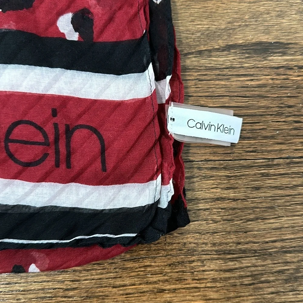 Calvin Klein 36x73 Inch Thin Printed Breathable Summer Neck Scarf Head Wrap